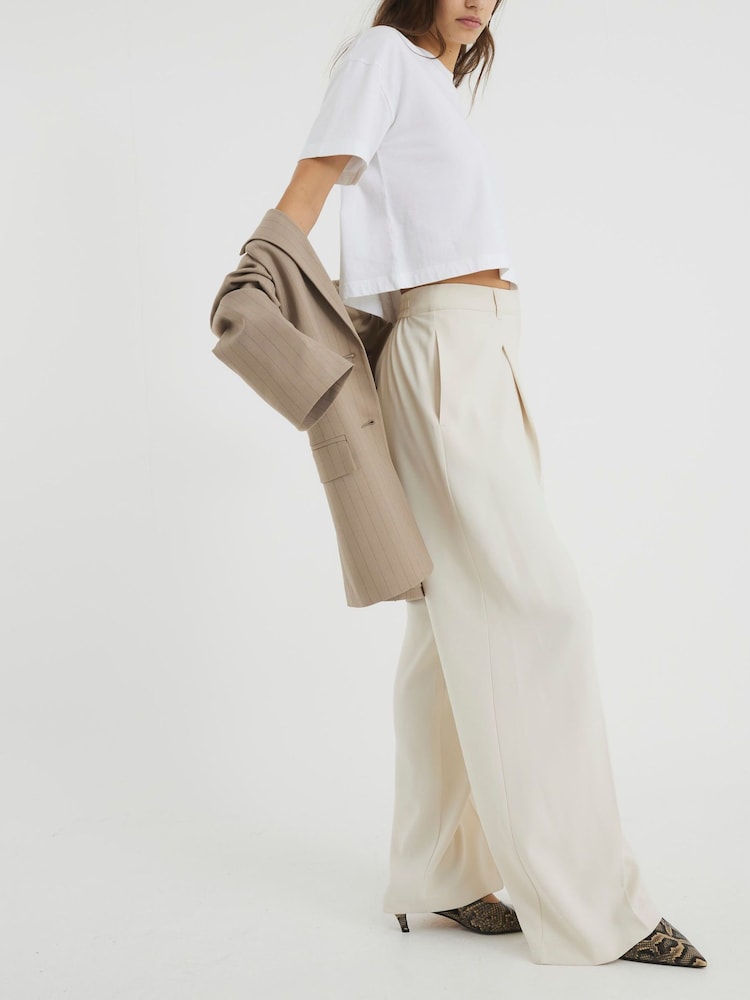 River Island Cream Wide Leg Trousers - Image 2 of 5