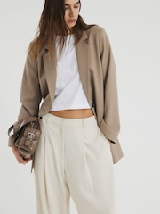 River Island Cream Wide Leg Trousers - Image 3 of 5