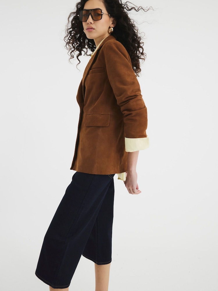 River Island Blue High Rise 100% Cotton Culottes - Image 2 of 5