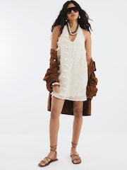 River Island Sheer Halter Mini Dress - صورة 3 من 5