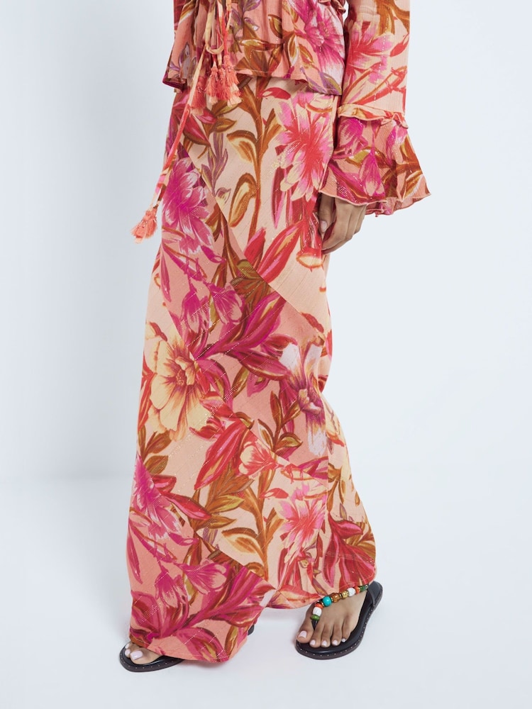 River Island Pink Petite Floral Maxi Skirt - Image 1 of 5 River Island Pink Petite Floral Maxi Skirt - Image 1 of 5