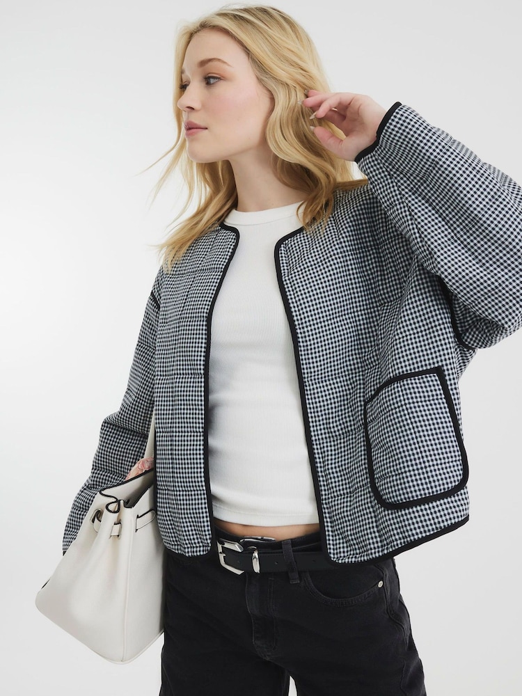 River Island Black Gingham Jacket - Image 2 of 5