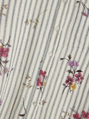 River Island Cream Floral Print Stripe Embroidered 100% Cotton Shirt - Image 5 of 5