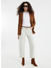 River Island Cream Super Pale Barrel 100% Cotton Jeans - Image 1 of 6