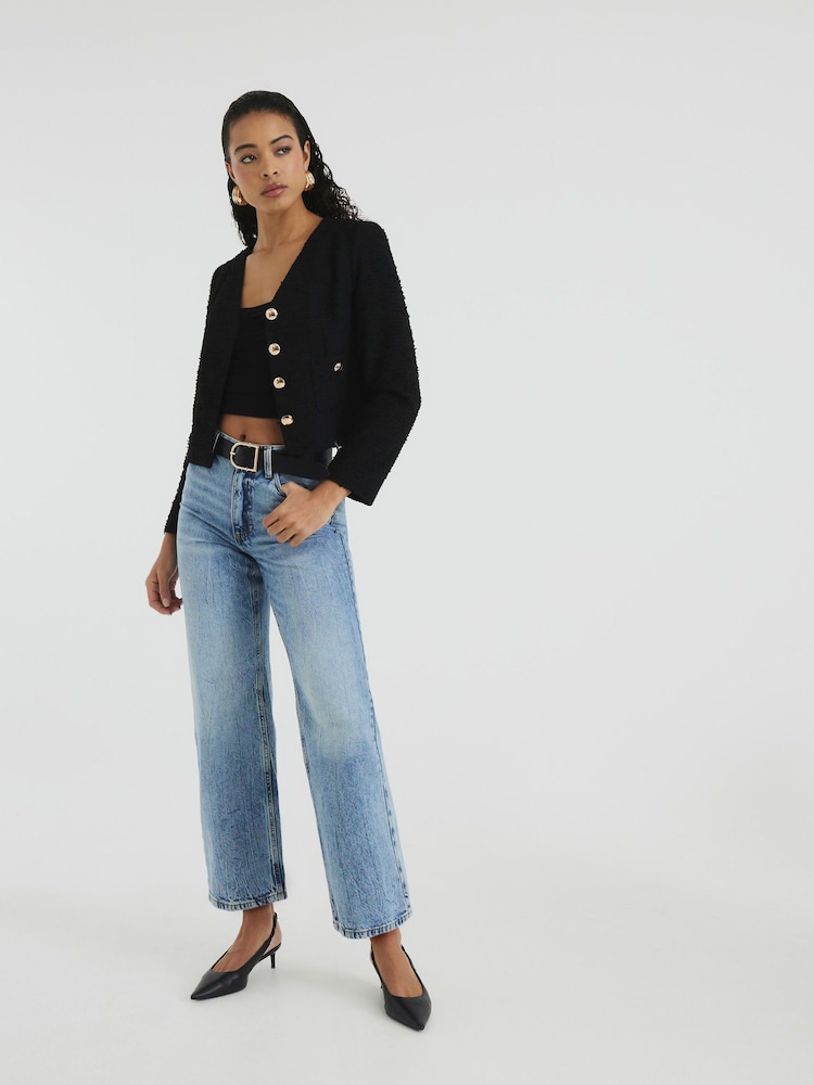 River Island Black Pocket Boucle Jacket - Image 2 of 5