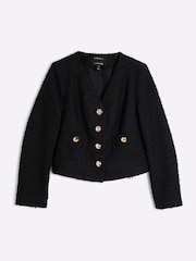 River Island Black Pocket Boucle Jacket - Image 4 of 5