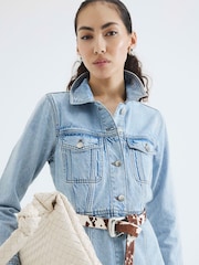 River Island Blue Denim 100% Cotton Midi Shirt Dress - Image 3 of 4