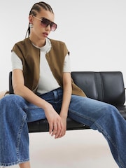 River Island Blue High Rise Relaxed Straight 100% Cotton Jeans - Image 3 of 5