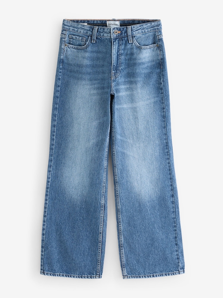 River Island Blue High Rise Relaxed Straight 100% Cotton Jeans - Image 5 of 5