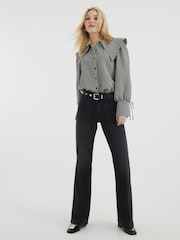 River Island Black High Rise Wide Leg Jeans - Image 2 of 6
