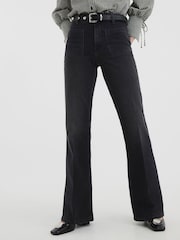 River Island Black High Rise Wide Leg Jeans - Image 3 of 6