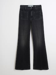 River Island Black High Rise Wide Leg Jeans - Image 5 of 6