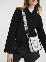 River Island White Logo Messenger Bag - Image 1 of 5