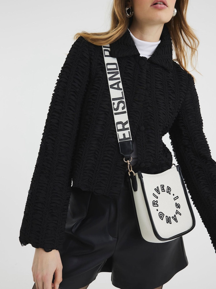 River Island White Logo Messenger Bag - Image 1 of 5