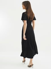 River Island Black Ruched Front Maxi Dress - Image 2 of 5