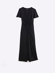 River Island Black Ruched Front Maxi Dress - Image 4 of 5