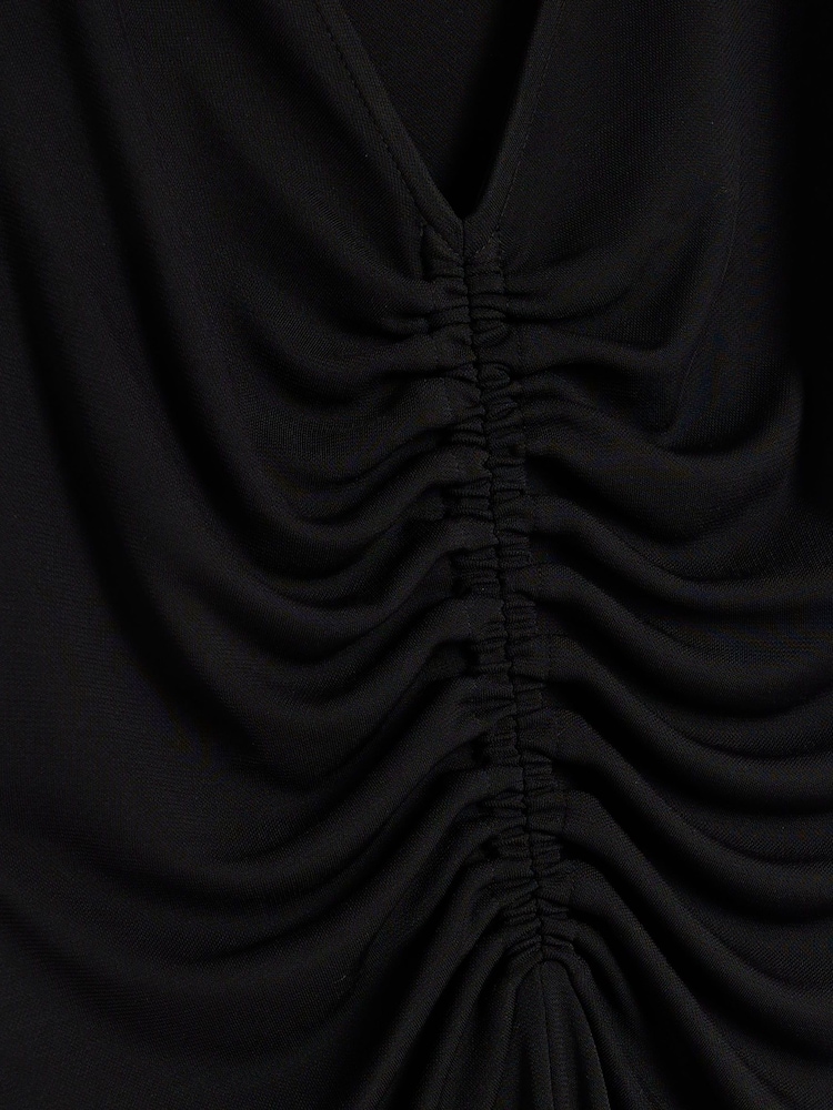 River Island Black Ruched Front Maxi Dress - Image 5 of 5