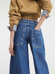River Island Blue Oversized Barrel 100% Cotton Jeans - Image 2 of 5