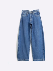 River Island Blue Oversized Barrel 100% Cotton Jeans - Image 4 of 5