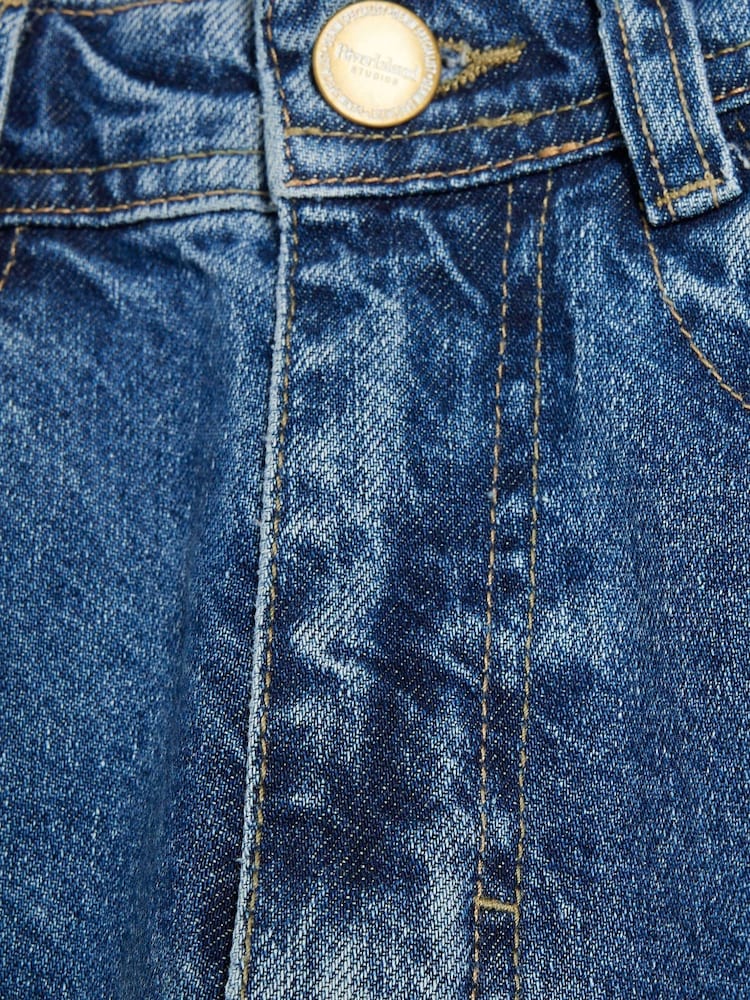 River Island Blue Oversized Barrel 100% Cotton Jeans - Image 5 of 5