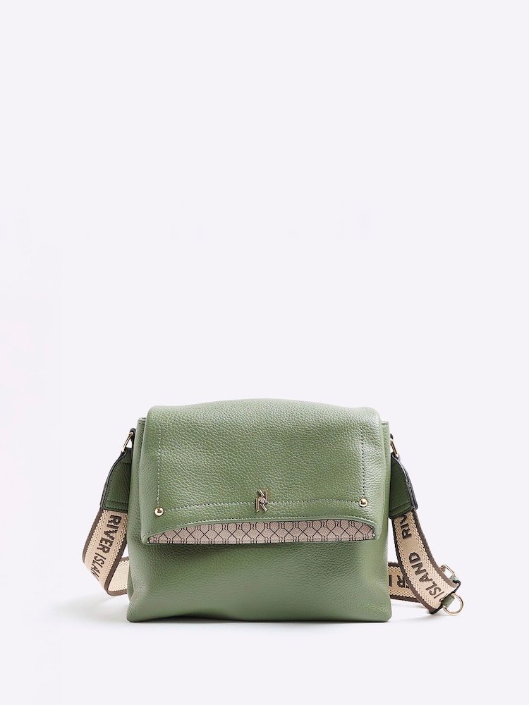 Зеленый - River Island Flap Over Cross-Body Bag - Image 1 of 2
