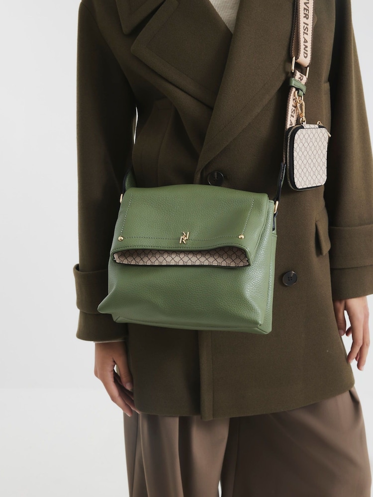 River Island Green Flap Over Cross-Body Bag - Image 6 of 6 River Island Green Flap Over Cross-Body Bag - Image 6 of 6