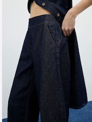 River Island Blue Pull On Barrel 100% Cotton Jeans - Image 3 of 6