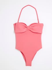 River Island Pink Bow Bandeau Swimsuit - Image 5 of 6