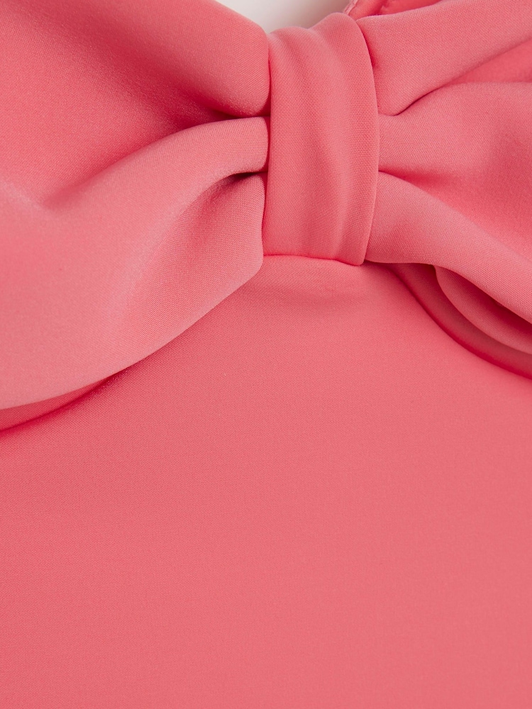 River Island Pink Bow Bandeau Swimsuit - Image 6 of 6