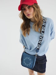 River Island Blue Logo Messenger Bag - Image 1 of 6
