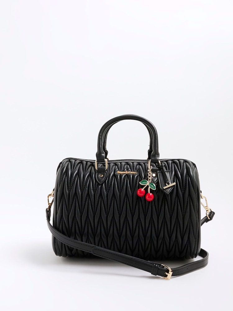 River Island Black Scrunch Bowler Bag - Image 1 of 6