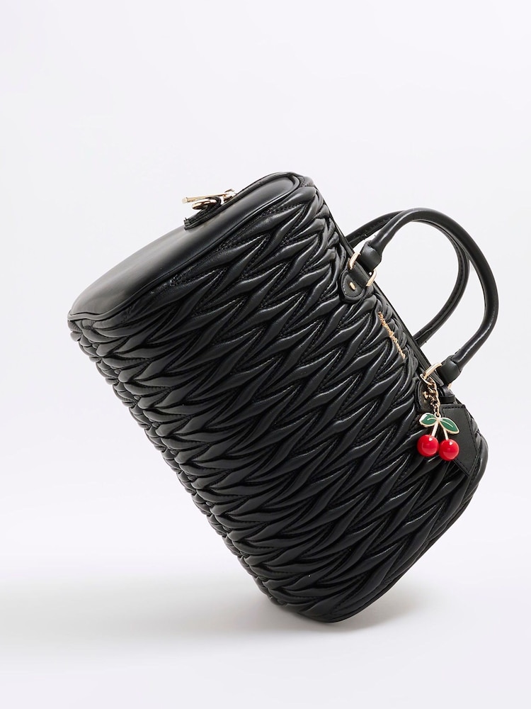 River Island Black Scrunch Bowler Bag - Image 4 of 6
