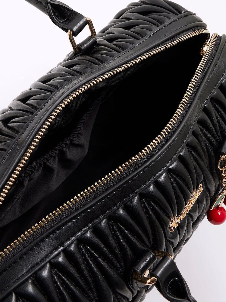 River Island Black Scrunch Bowler Bag - Image 5 of 6
