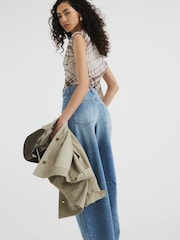 River Island Blue Pocket Front Barrel 100% Cotton Jeans - Image 3 of 6