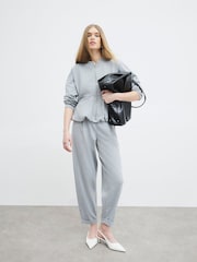 River Island Grey Bubble Hem Bomber Jacket - Image 1 of 5