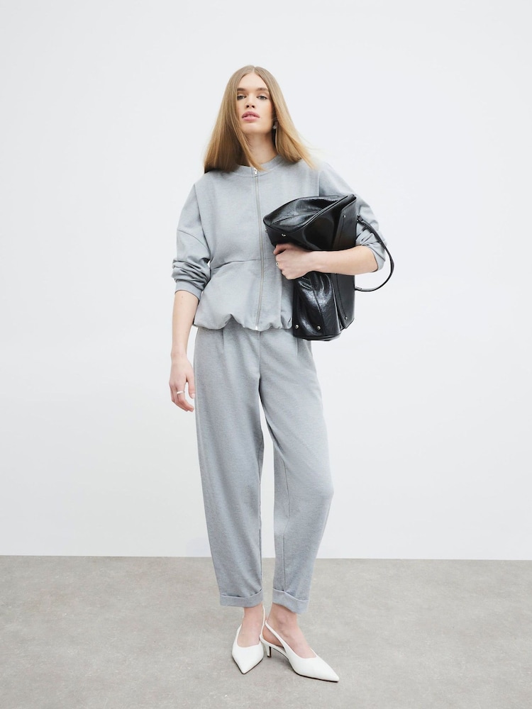 River Island Grey Bubble Hem Bomber Jacket - Image 1 of 5