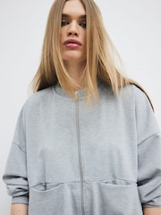 River Island Grey Bubble Hem Bomber Jacket - Image 2 of 5