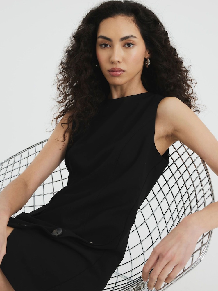 zimmermann moncur asymmetric mini dress black Zimmermann Crush High Neck Frilled Mini Black  blueandcream