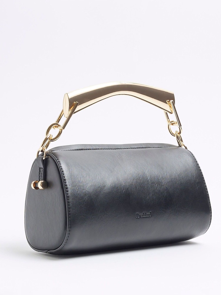 Черный - River Island металлическая сумка- цилиндр с ручками - Image 2 of 6