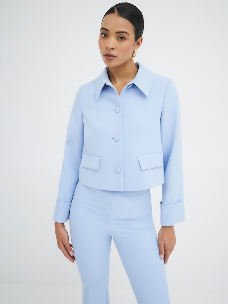 River Island Blue Structured Tailored Jacket - Image 1 of 5 River Island Blue Structured Tailored Jacket - Image 1 of 5