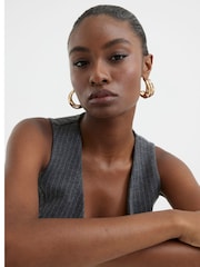 River Island Grey Button Asymmetric Waistcoat - Image 2 of 5