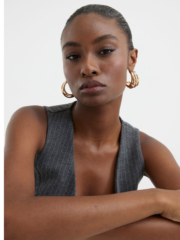 River Island Grey Button Asymmetric Waistcoat - Image 2 of 5