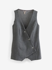 River Island Grey Button Asymmetric Waistcoat - Image 5 of 5