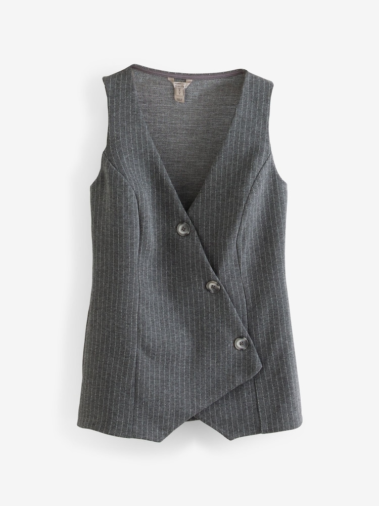 River Island Grey Button Asymmetric Waistcoat - Image 5 of 5