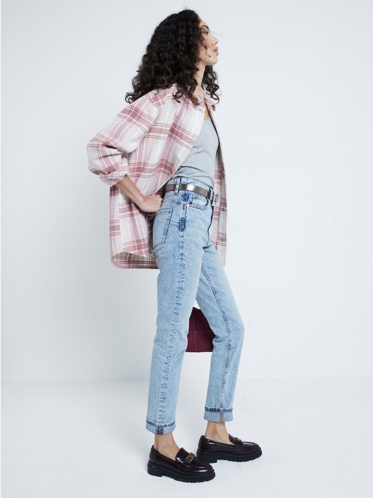 River Island Blue Mom High Rise Sculpt Jeans - Image 1 of 5