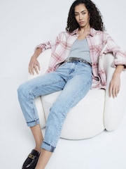 River Island Blue Mom High Rise Sculpt Jeans - Image 2 of 5