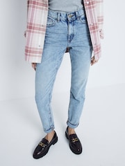River Island Blue Mom High Rise Sculpt Jeans - Image 3 of 5