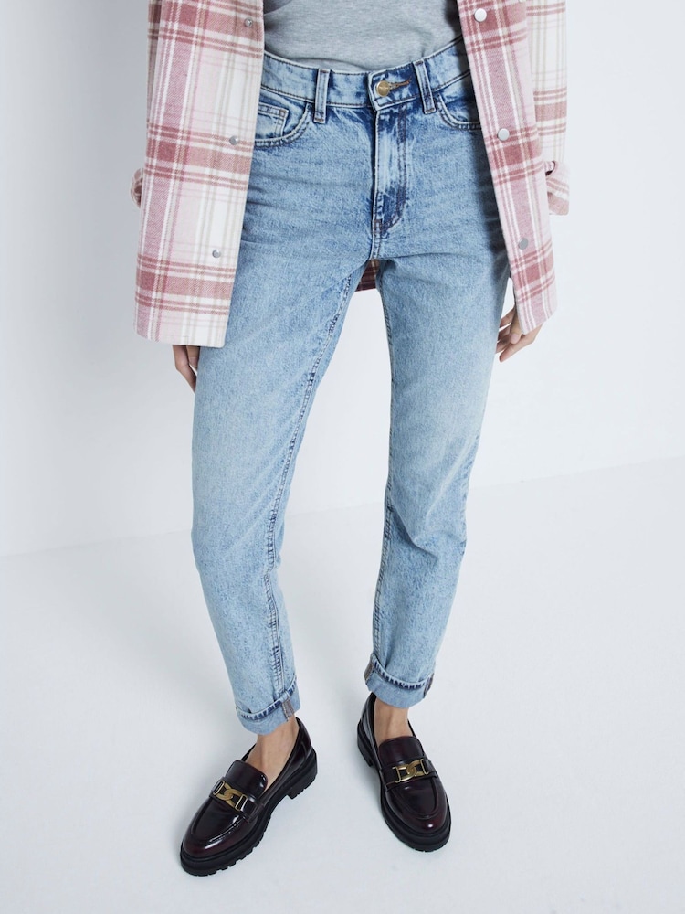 River Island Blue Mom High Rise Sculpt Jeans - Image 3 of 5