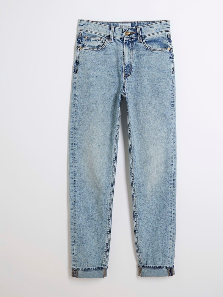 River Island Blue Mom High Rise Sculpt Jeans - Image 4 of 5