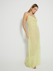 River Island Sequin Cowl Neck Beach Maxi Dress - Image 2 of 4